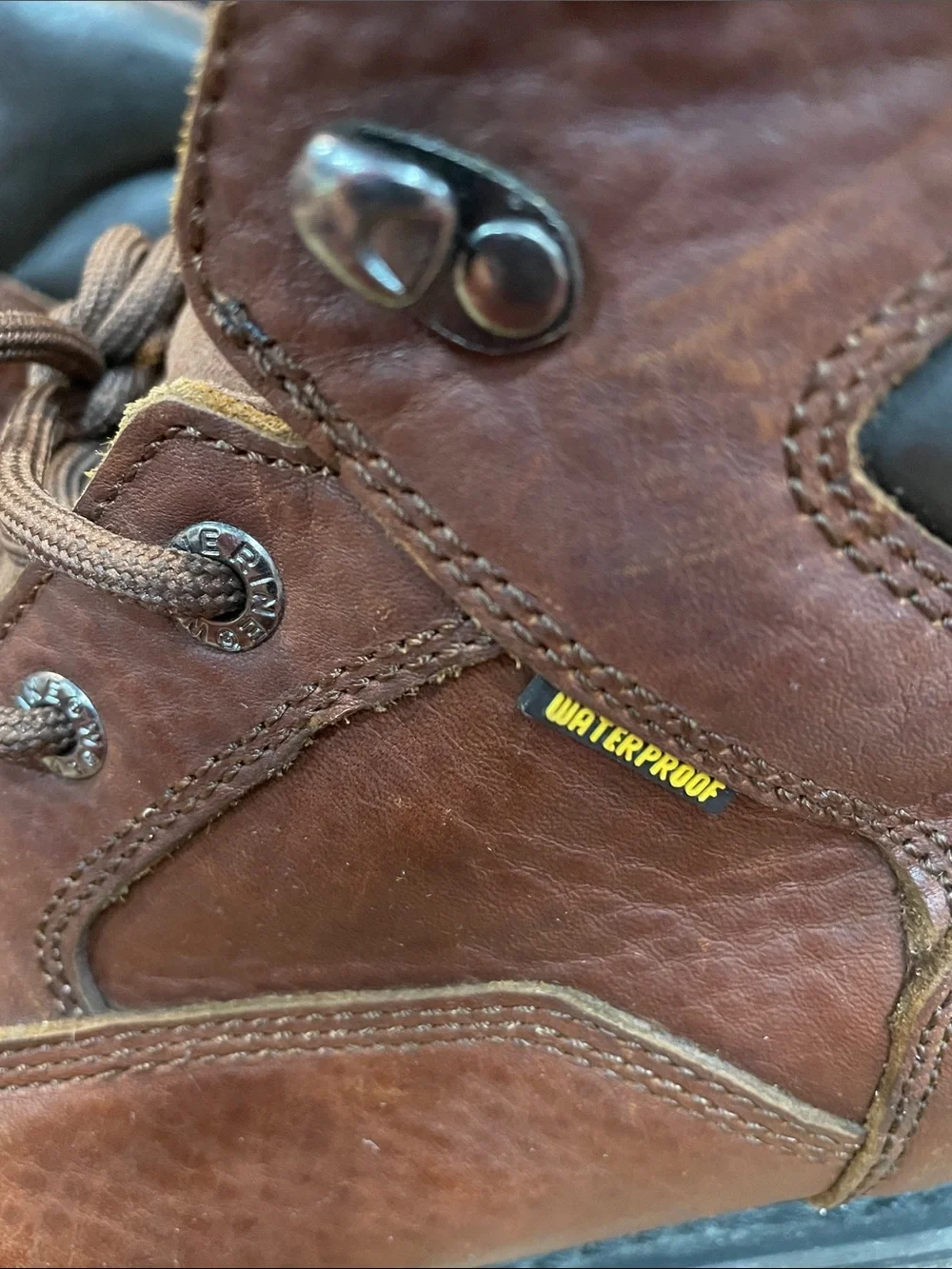 Wolverine Brown Leather Lace-Up Work Boots